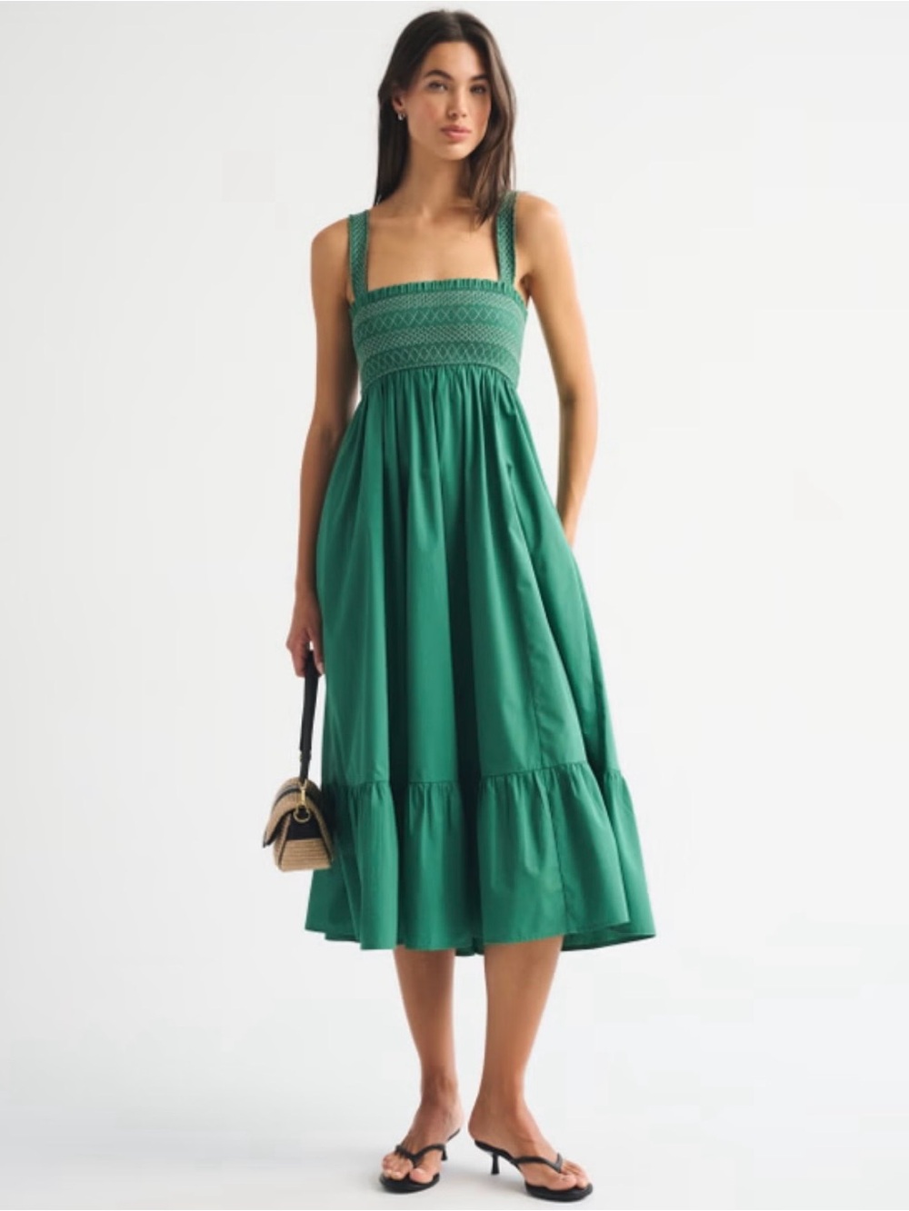 A&F Sydney Smocked Convertible Midi Dress